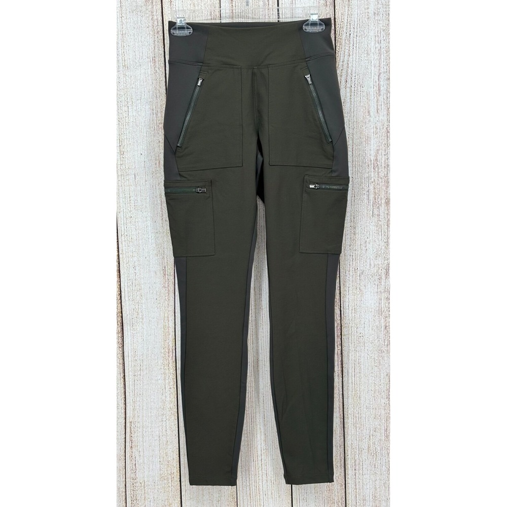 Athleta Olive Green High-Waist Cargo Leggings